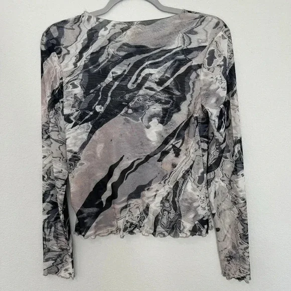 Open Edit Long Sleeve Top Gray Size Medium - Picture 3 of 5